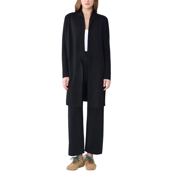 Soia & Kyo Benela Knee-Length Coatigan w/ Lapels Black Open-Front Cardigan Sz S - Picture 11 of 15